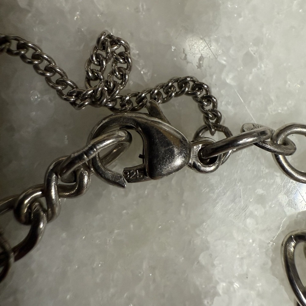 James Avery 925 Sterling Silver Charm Bracelet 2 Charms Adorned Angel And "A" - Picture 5 of 7